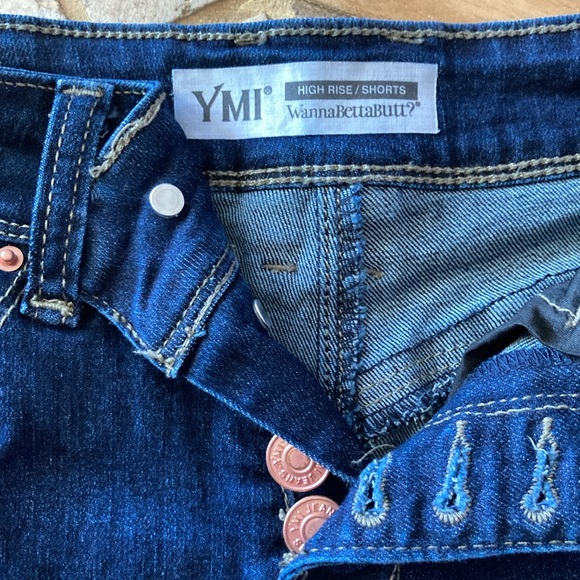 YMI High Rise, Butt lifting Jean shorts. Sz 3 - Picture 3 of 6